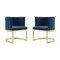 Manhattan Comfort Aura Dining Chair in Royal Blue and Polished Brass, PK2 2-DC026-BL - alternate 1